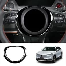🎀Para Vezel-V 2021 2022 Interior Do Carro Volante Anel Painel Capa Guarnição Decoração Quadro Preto Br