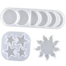 Estrela Sol Lua Moldes De Resina De Silicone Ornamentos De Jóias DIY Molde Artesanal Epóxi