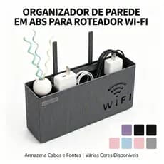 Suporte Organizador de Parede em ABS para Roteador Wi-Fi Sem Fio, Prateleira de Armazenamento para Caixa e Cabos