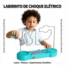 Brinquedo Labirinto Elétrico Choque Educativo para Crianças | Jogo de Festa Divertido Experiência Científica Interativa