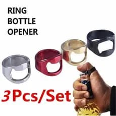 3 Pçs/set Aço Inoxidável Criativo Versátil Legal Anel De Dedo Abridor De Garrafas Bar Ferramentas De Cerveja (Cor Aleató
