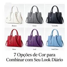 Bolsa Feminina em Couro Sintético, Modelo Versátil de Mão e Ombro, Estilo Moderno para Senhoras