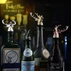 1 Pçs Cabeça De Cervo Pourer Destacável Óleo Garrafa De Vinho Tampa Bico Rolha Boca Dispensador Bartender Ferramentas Co