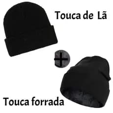 kit 2 Touca Gorro Inverno Feminina Masculina Preto Com ou sem Pelinhos