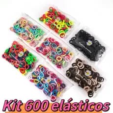 Kit 600 Elásticos Meia Infantil Rabicó Para Cabelo Xuxinha Pequeno colorido Adulto Criança Embalagem de saco com zíper