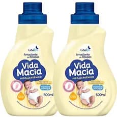 Kit 2 Amaciantes de Roupa Vida Macia Baby Glicerina e Camomila bebê 500ml