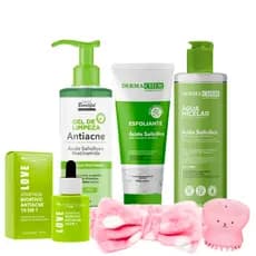 Kit skin care pele oleosa antiacne limpeza profunda para espinhas e cravos