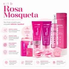 Kit rosa mosqueta skincare completo limpeza de pele pele renovada