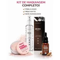 Kit maquiagem completo fixaçãode make blindagem pó solto