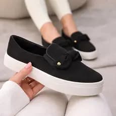Tênis Feminino Casual Confortável Macio Ortopédico Moderno Sapatenis Iate Slip On Confortável Calce Facil Laço IA 54
