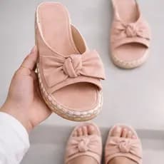 Sandália Feminina Confortavel Papete Birken FlatForm Linda Macia Verão Primavera CORDA ANABELA LAÇO AU40