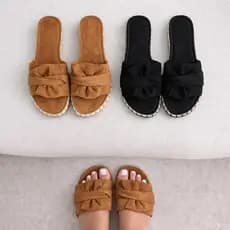 Sandália Anabela Feminina de Laço Solado em Corda Moda Papete Birken Confortavel Bela Macia Verão AU 115