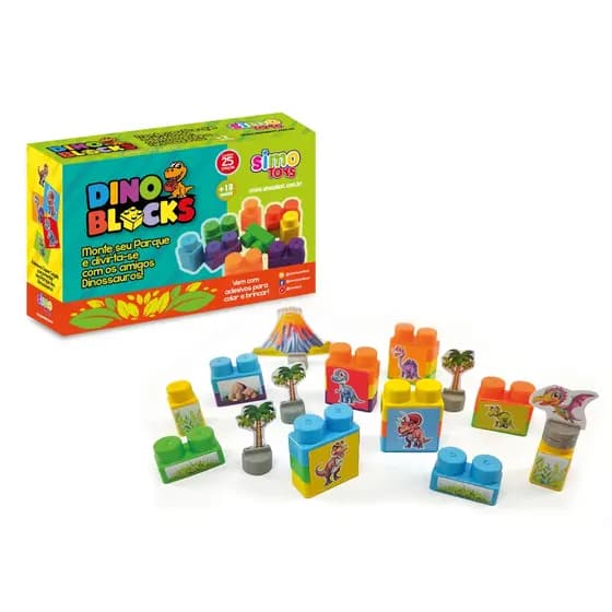 Dino Blocks 25 Peças Simo Toys