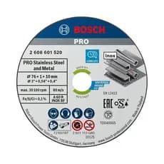 Kit Disco De Corte Ferro Inox Bosch Para Mini Esmerilhadeira Gws 12v-76 76mm 3 Pol (5 Peças)
