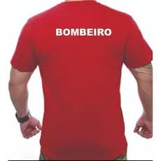 BOMBEIRO CAMISETA PARA BOMBEIRO LOGO ATRAS BRASAO NA FRENTE ENTREGA IMEDIATA ALGODAO VERMELHO ESTAMPA ALTA QUALIDADE DTF