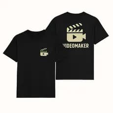videomaker luz camera ação camisa algodao entrega imediata em dtf alta qualidade p m g gg cores preta verde azul fotogra