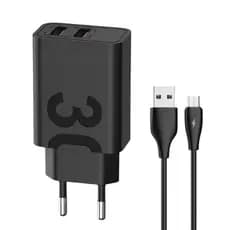 KIT Carregador Rápido Tipo-c 2 Usb 5.1 A 1 cabo usb usb-c Ca32-3 A'gold