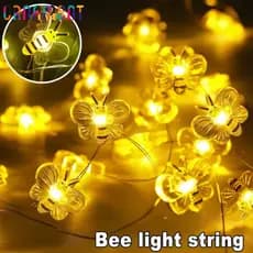 Luz De Corda De Abelha De Flor-Lâmpada Com Pingente Noturno-Decoração De Iluminação De Quarto Infantil-Enfeites De Atmos
