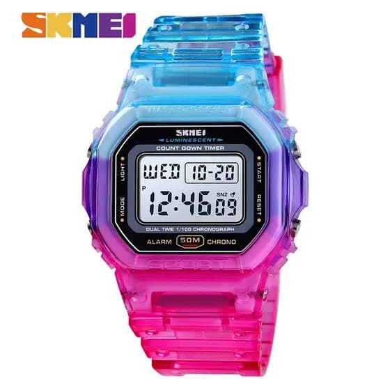 SKMEI 1622 Moda Nova Cor Gradiente Silicone Digital À Prova Dwaterproof Água Esportes Relógios De Pulso Relógio Estudante Crianças