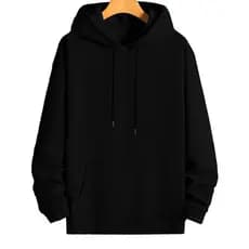 Moletom Canguru Unissex 100% Algodão Flanelado Atacado Promoção Preto Liso Sem Estampa
