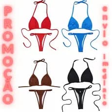 Biquíni Marquinha de Fita Fio Dental Cortininha com Regulagem e Forro Verão Envio Rápido Oferta Relâmpago