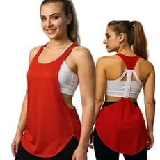 Blusa Regata Cavada Academia Feminina Lançamento Cores Tira nas costas