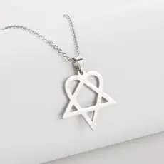 Novo produto pronto estoque simples hexagrama colar feminino All-Match David estrela pingente de aço inoxidável20250711