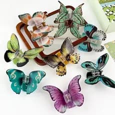 Clipe De Garra Tridimensional De Borboleta Simulada Feminino Nicho Moda Rabo De Cavalo Grampo De Cabelo Acessório De Coc