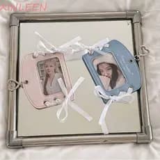 Suporte Para Cartão Fotográfico XINLEEN Balletcore , PU Com Fita Ídolo Coreano , Porta-Cartões De Ônibus Estilo DIY