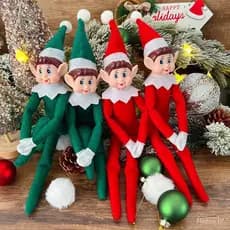 2024 Novo! Boneca de elfo de Natal de 34cm, pingentes de boneca de cabelo verde de Natal/decoração de casa, material de