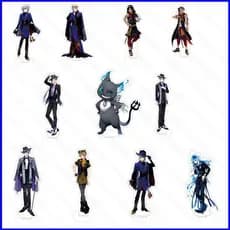 HJ Disney Twisted-Wonderland Grim Dire Crowley Riddle Rosehearts Acrínlico Stands Suporte De Placa Modelo Brinquedo