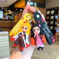 Chaveiro de Demon Slayer: Kimetsu no Yaiba - Tanjiro e Nezuko - Brinquedo de Anime e Item de Colecionador
