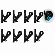 Kit 8 Suporte Pendurar Capacete Acessórios Chave Jaqueta Parede Fixo Preto