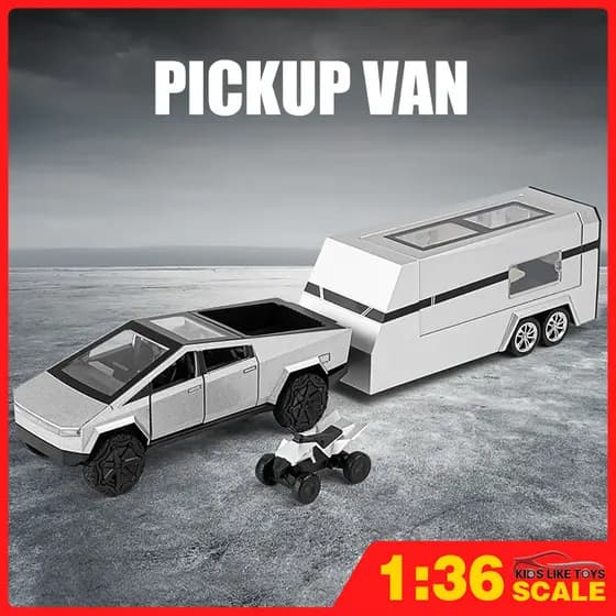 KLT 1 : 36 Tesla Captador Reboque RV Diecast Modelo Carro Liga Carros Brinquedos Coleção Presente Para Crianças Menino M