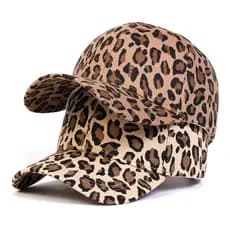 Novo Chapéu de Beisebol Unissex com Decoração de Leopardo Ajustável, Chapéus de Sol para Primavera e Outono, Acessórios