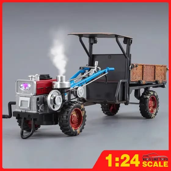 KLT 1 : 24 Retro Puxado À Mão Trator Spray Versão Diecast Modelo Carro Liga Carros Brinquedos Coleção Presente Para Cria