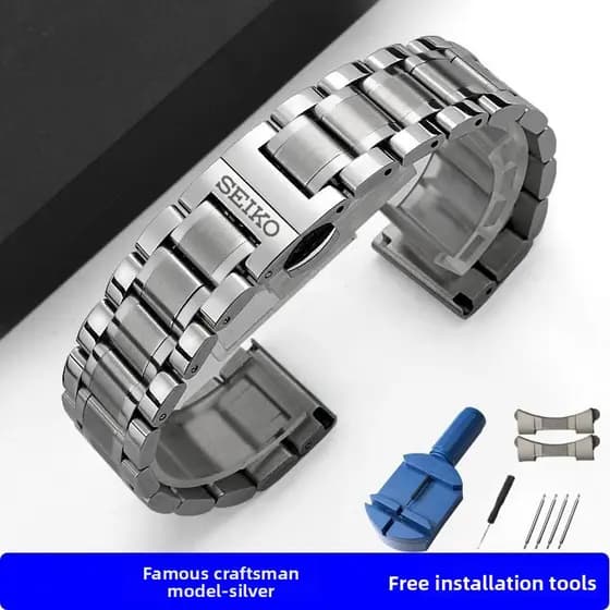 Pulseira de Aço Seiko Acessível 12/13/14/15/16/17/18/19/20/21/22/23/24mm - Pulseira de Relógio de Metal, Substituição pa