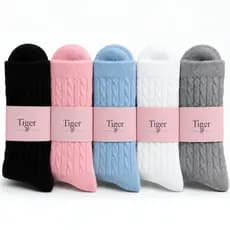 Kit 5 Pares Meias Femininas Algodão Academia Confortável Tiger Sport