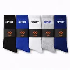 Kit 5 Pares Meias Masculinas Sport Cano Alto Algodão Confortável Tiger Sport