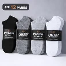 Kit até 12 Pares Meias Soquete Unissex Tiger Sport Macia Confortável