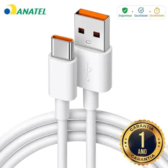 Cabo Turbo Usb Tipo C Original Carregamento Rápido 6A