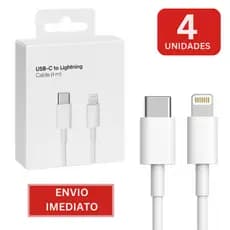 Kit 4 Cabos de Iphone Turbo 7 8 X Xr Xs 11 12 13 14 Pro Max 1 Metro Lightning