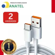 Kit 2 Cabos Usb Tipo C Carregador Super Rápido 1 Metro Resistente Blindado