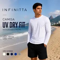 CAMISA TERMICA MANGA LONGA MASCULINA PROTEÇÃO SOLAR UV +50 FPS 50+ PRAIA - ESPORTES  TRABALHO AO SOL