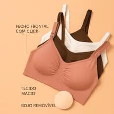SUTIÃ AMAMENTAÇÃO COM BOJO - PLUS SIZE - SUTIÃ SEM COSTURA - PÓS PARTO - MATERNIDADE - ALIMENTAÇÃO