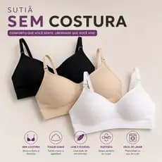 SUTIÃ SEM COSTURA COM BOJO NÃO MARCA NA ROUPA. CORTE Á LASER  CONFORTÁVEL E ALÇA MULTI-FUNCIONAL