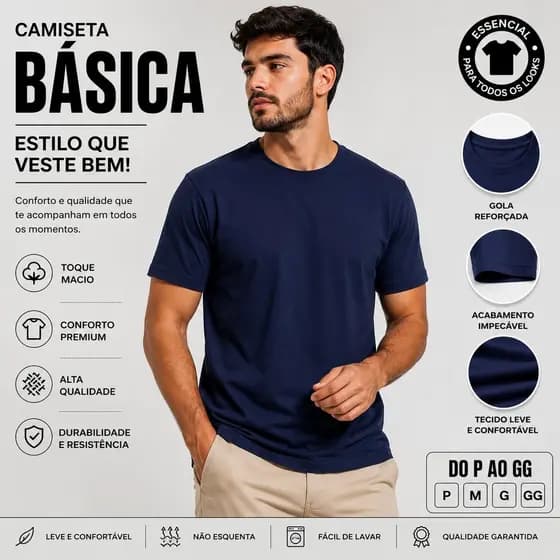 Camisa Masculina de Algodão