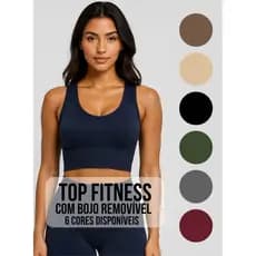 TOP FITNESS FEMININO COM BOJO REMOVIVEL COSTA NADADOR - SUSTENTO SEM APERTAR