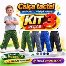 Kit 1 - 3 Calças Tactel Infantil  Uniforme Escolar 4|6|8 anos Moda Evangélica |107| Oferta