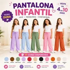 Calça Pantalona Infantil Juvenil Feminina Calca menina Moda Bloguerinha Princesa Tendencia Cores